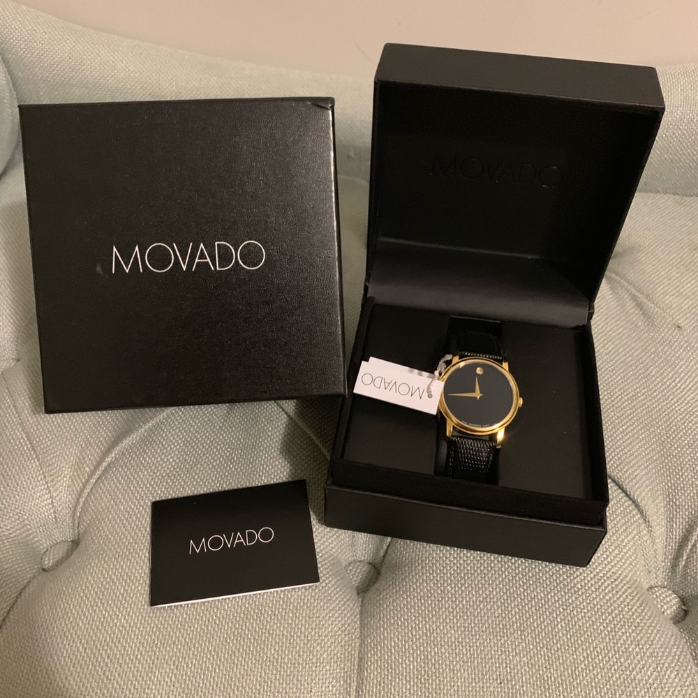 🔥 ❌Trade❌ Movado Museum Gold Quartz Mens Watch 🔥